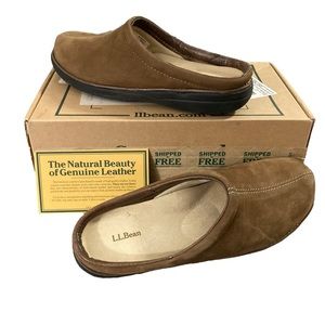 L.L. Bean Women's Suede Slippers Slip-on Slides Sandals Size 7 LL Bean nut Brown